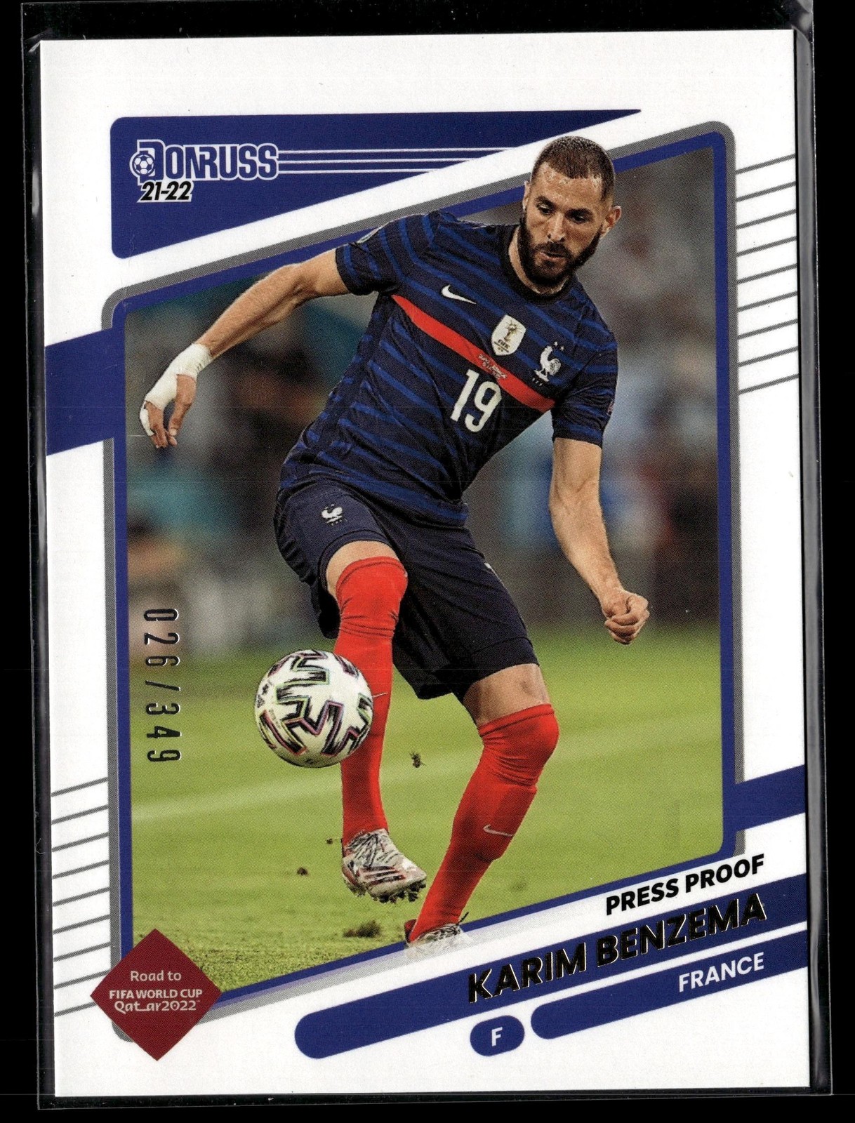 Karim Benzema 2021-22 Donruss #64 Press Proof Gold #/349 SN