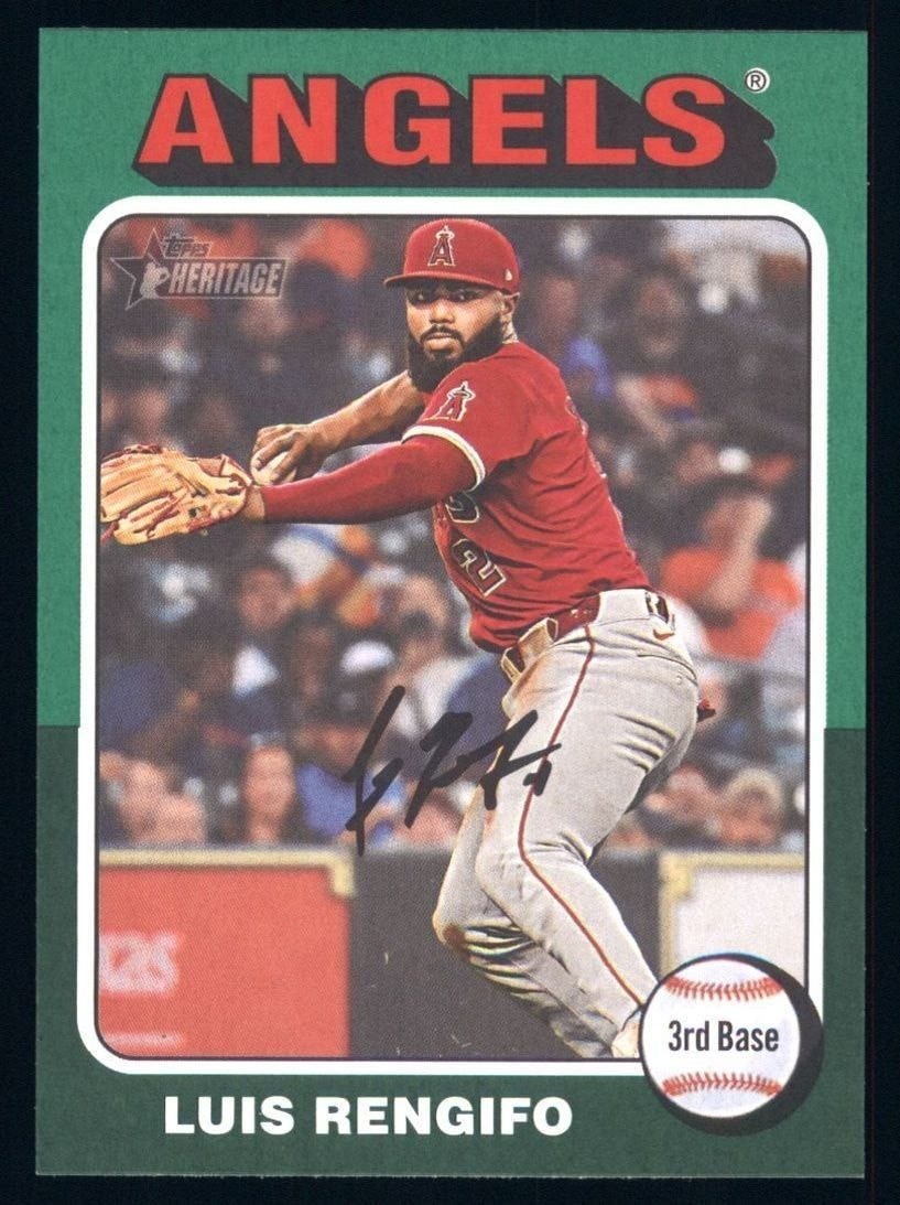 Luis Rengifo 2024 Topps Heritage #665 Green Border Los Angeles Angels