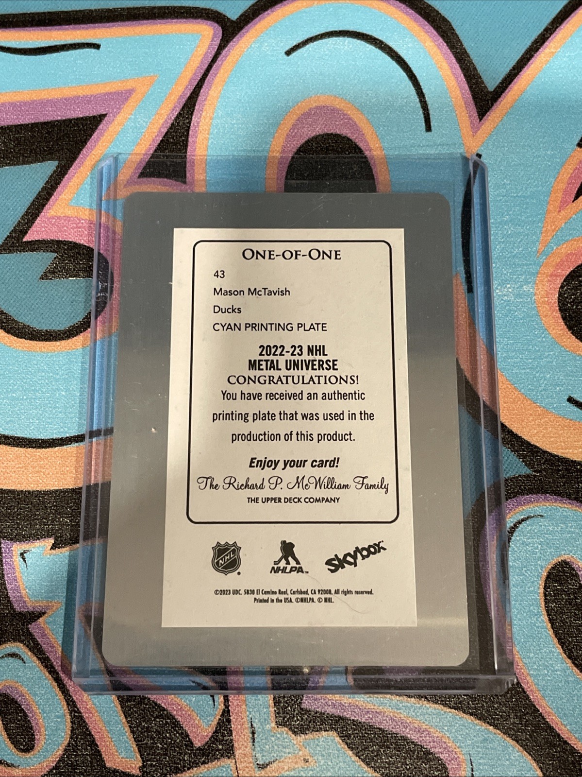 Mason McTavish 1/1 Printing Plate 2022-23 NHL Metal Universe Anaheim Ducks (GH1)