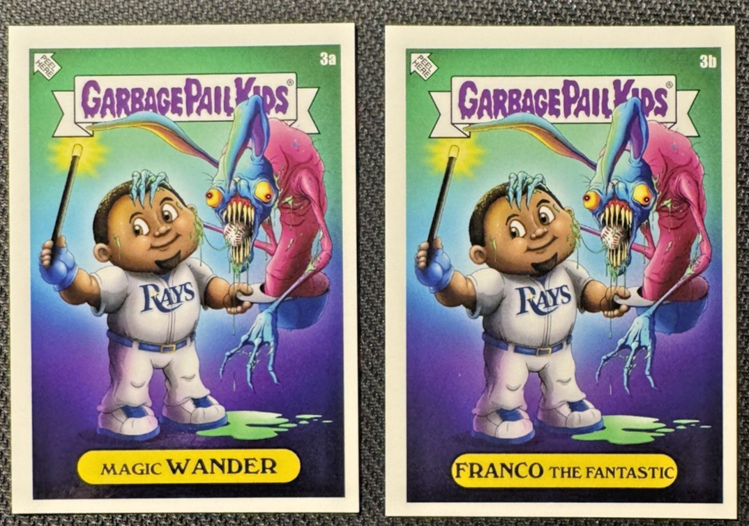 2022 Topps MLB x GPK Garbage Pail Kids: Series 2 Wander Franco 3a and 3b