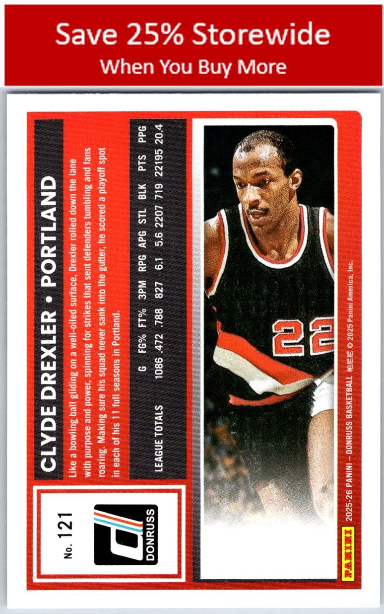 Clyde Drexler 2025-26 Donruss #121 Portland Trail Blazers