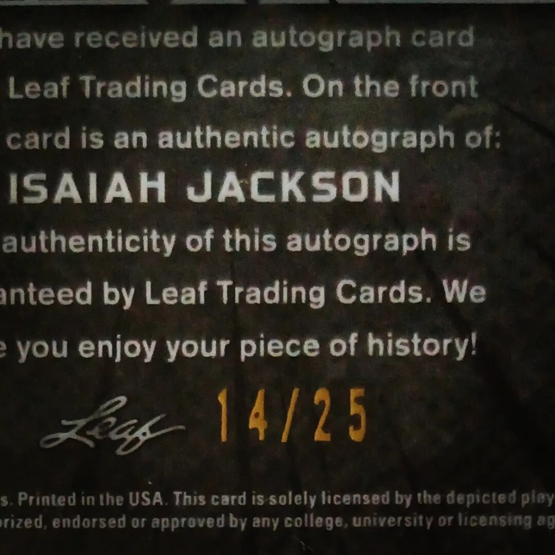 PSA 9 – ISAIAH JACKSON #d 14/25 Auto 2021 Leaf Metal Draft With Pick PURPLE WAVE