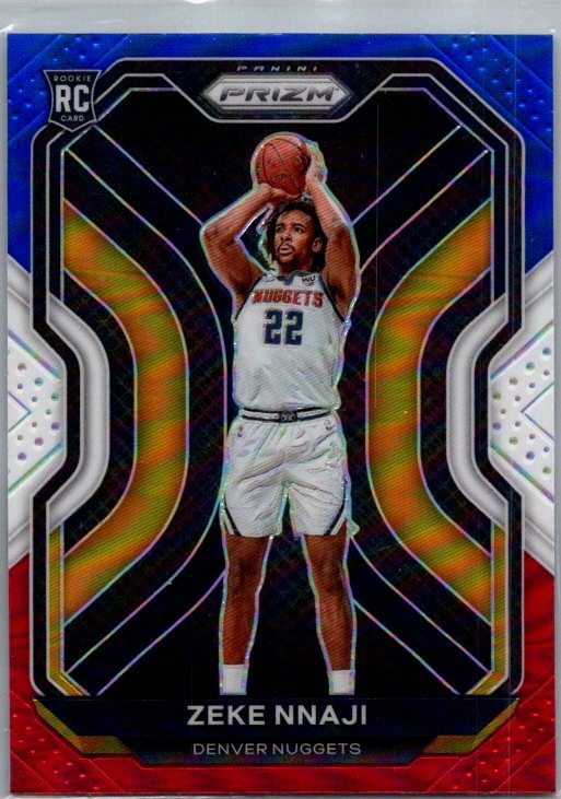 Zeke Nnaji 2020-21 Panini Prizm Red, White and Blue Prizms Denver Nuggets