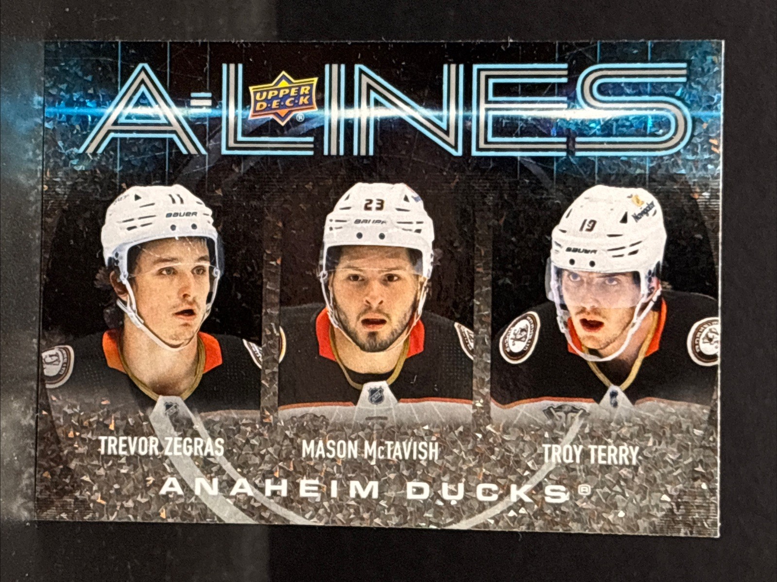 2024-25 Upper Deck Series 1 – A-Lines Trevor Zegras, Troy Terry, Mason McTavish
