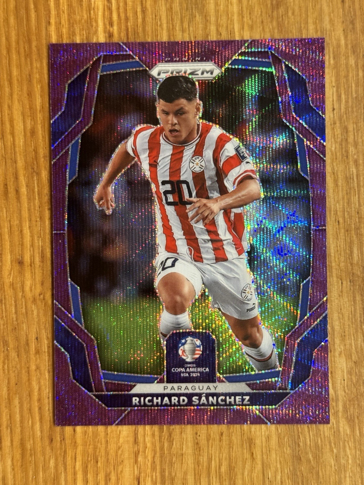 2024 Panini Prizm Copa America Purple Wave Richard Sanchez /99 Paraguay #81
