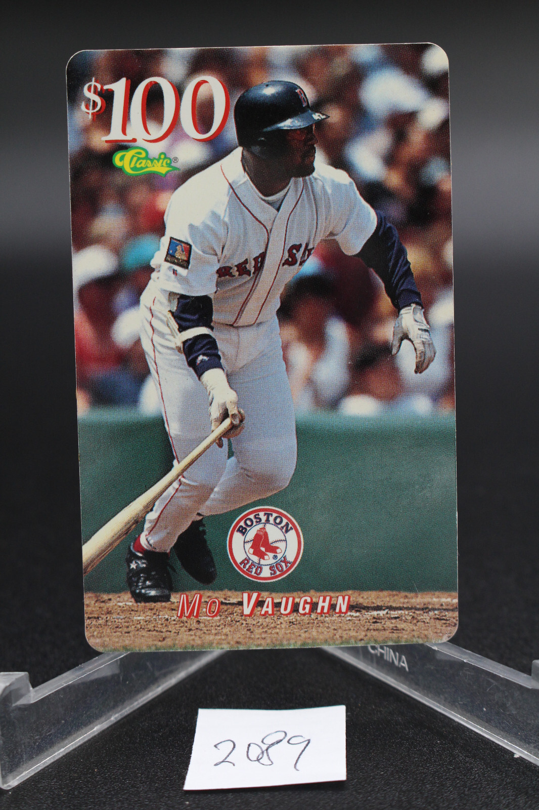Mo Vaughn 1996 CLASSIC THE SCORE BOARD $100 MCI CALLING Card