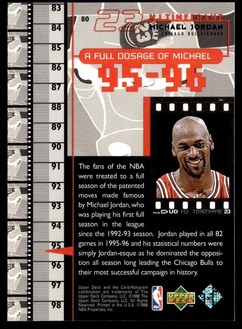 1998-99 Upper Deck MJ Timeframe Michael Jordan Chicago Bulls #80