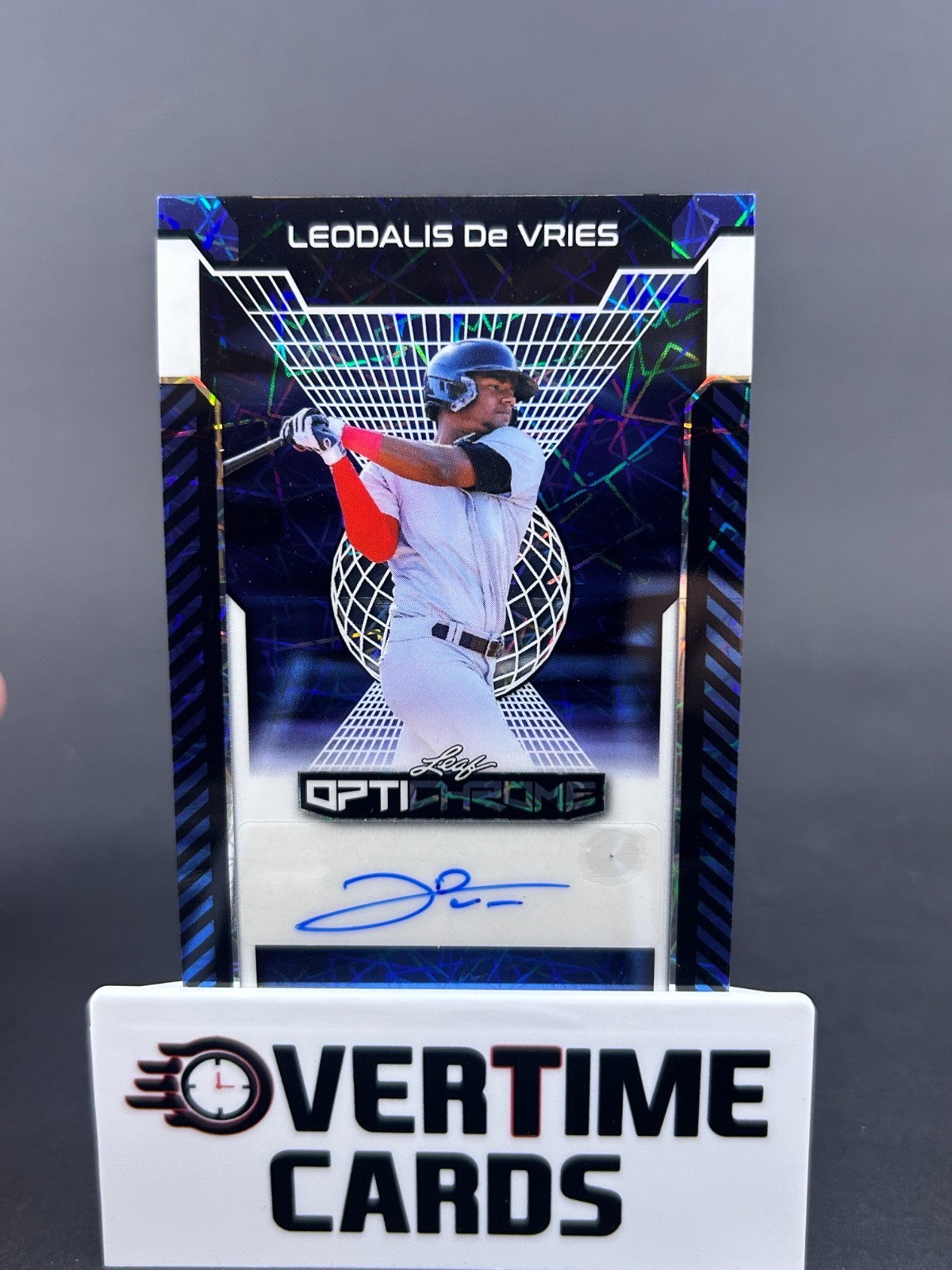2025 Leaf Optichrome Leo De Vries Blue Laser Base Autograph /3