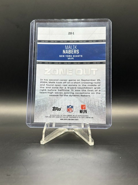 2025 Topps Siganture Class Malik Nabers Zone Out #ZO-1 New York Giants