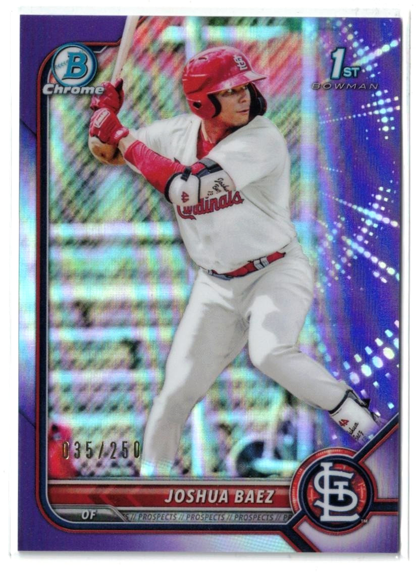 2022 1st Bowman PURPLE Refractor RC Joshua Baez #BCP-112! Cardinals! Rookie /250