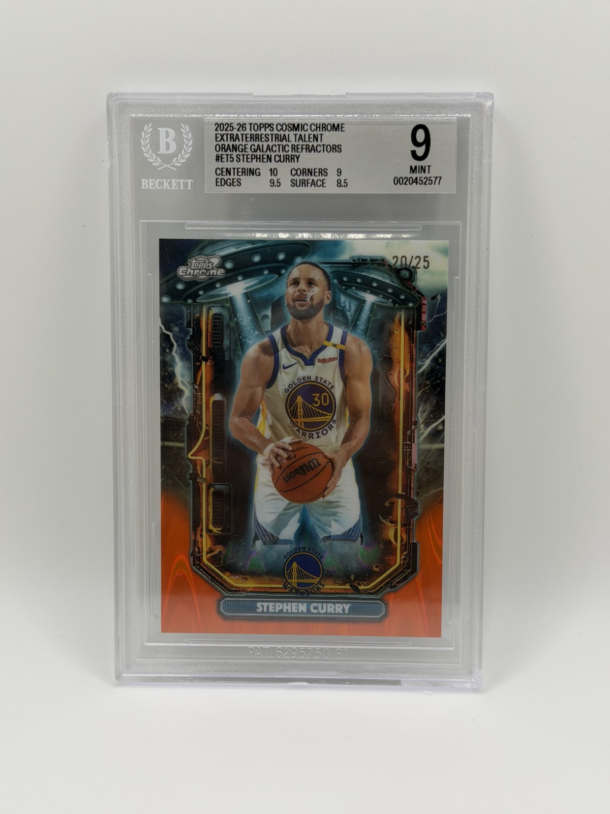 Stephen Curry EXTRATERRESTRIAL TALENT #ET-5 25-26 Topps Chrome Cosmic /25 BGS 9