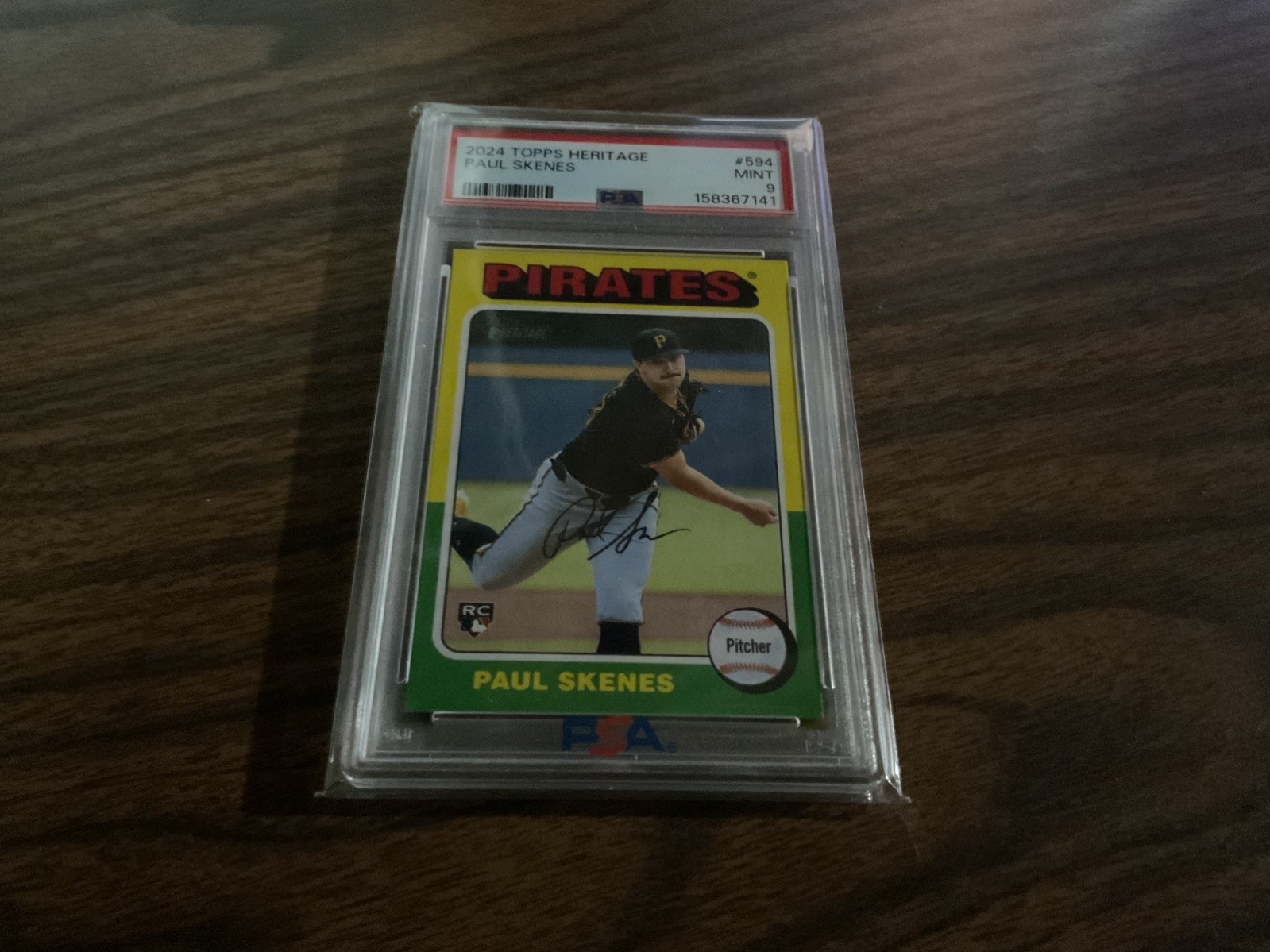 10 Topps Baseball Paul Skenes Pittsburgh Pirates 1 is a 2024 Topps Heritage PSA9
