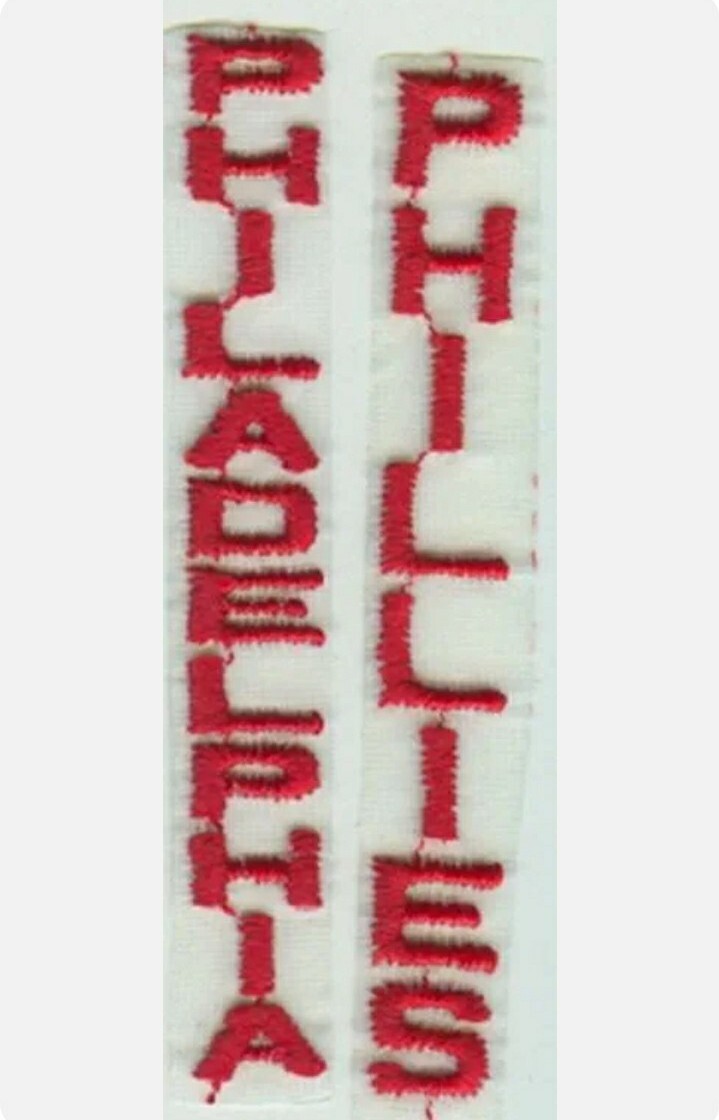 VTG Philadelphia Phillies 3 inch Embroidered Vertical Iron On Patch Retro Emblem