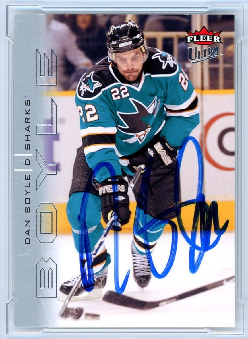 Dan Boyle Signed 2009-10 Fleer Ultra #126 SJ Sharks Beckett BAS Slabbed Auto