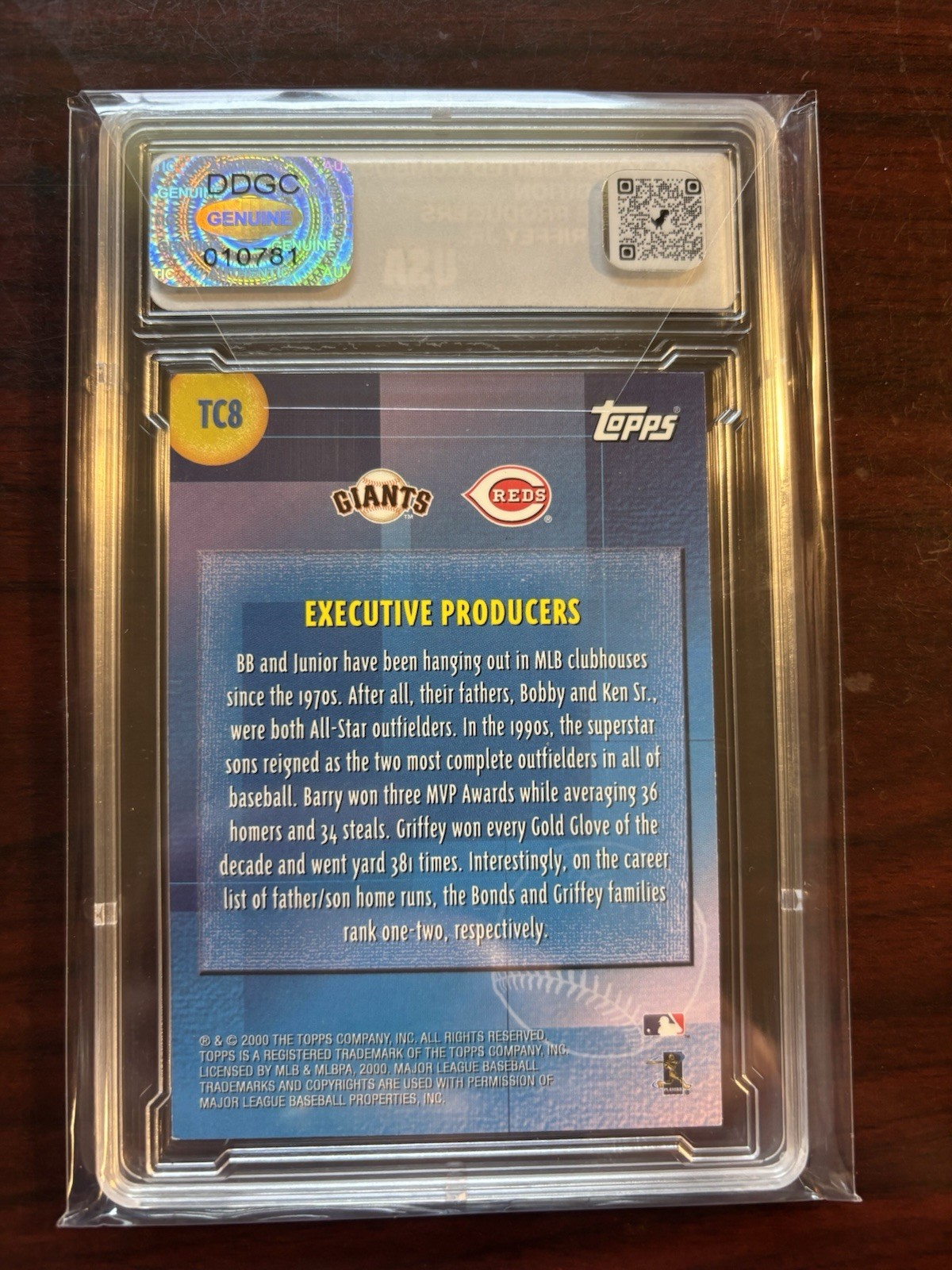 G384 2000 Topps LIMITED EDITION Combos TC8 Exec Producers Bonds Griffey DDGC 8