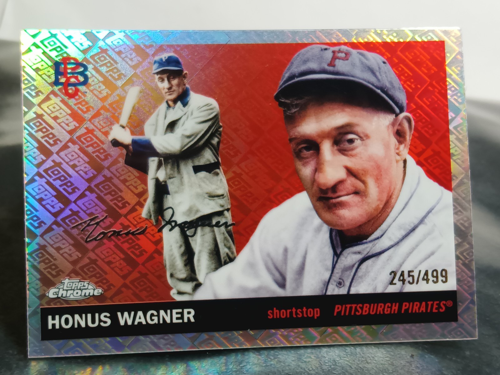 2025 Topps Platinum Anniv.⭐SSP/499 Topps Logo Refractor⭐#439 Honus Wagner