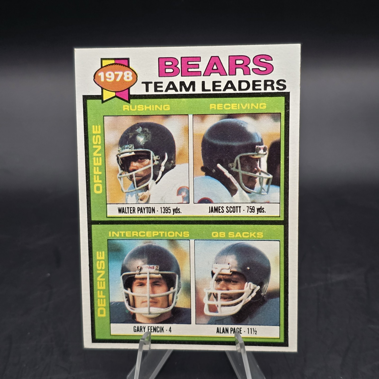 1979 Topps Set-Break #132 Chicago Bears Team Leaders – Walter Payton – Checklist