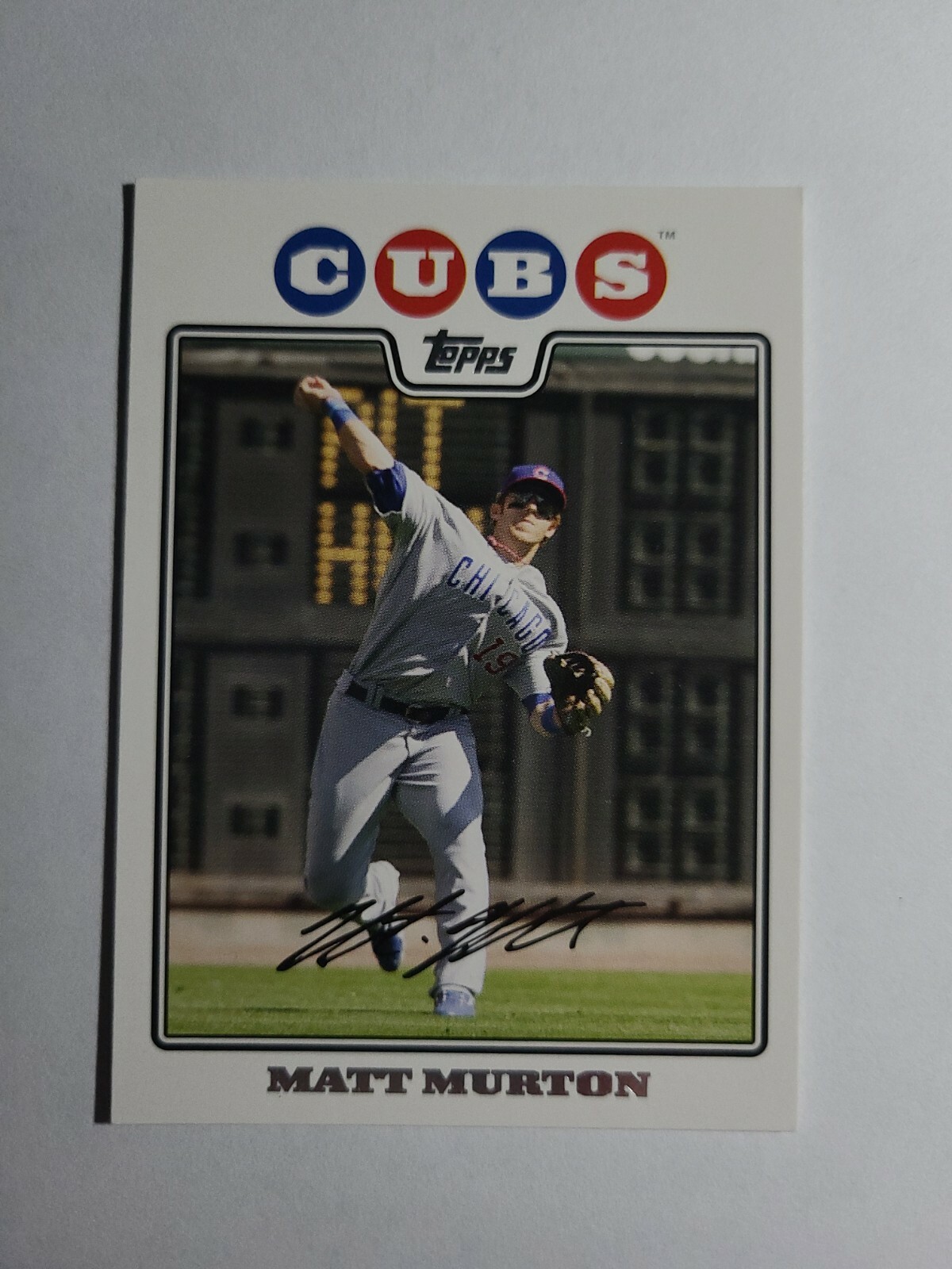 MATT MURTON 2008 TOPPS BASEBALL CARD # CHC3 D6100