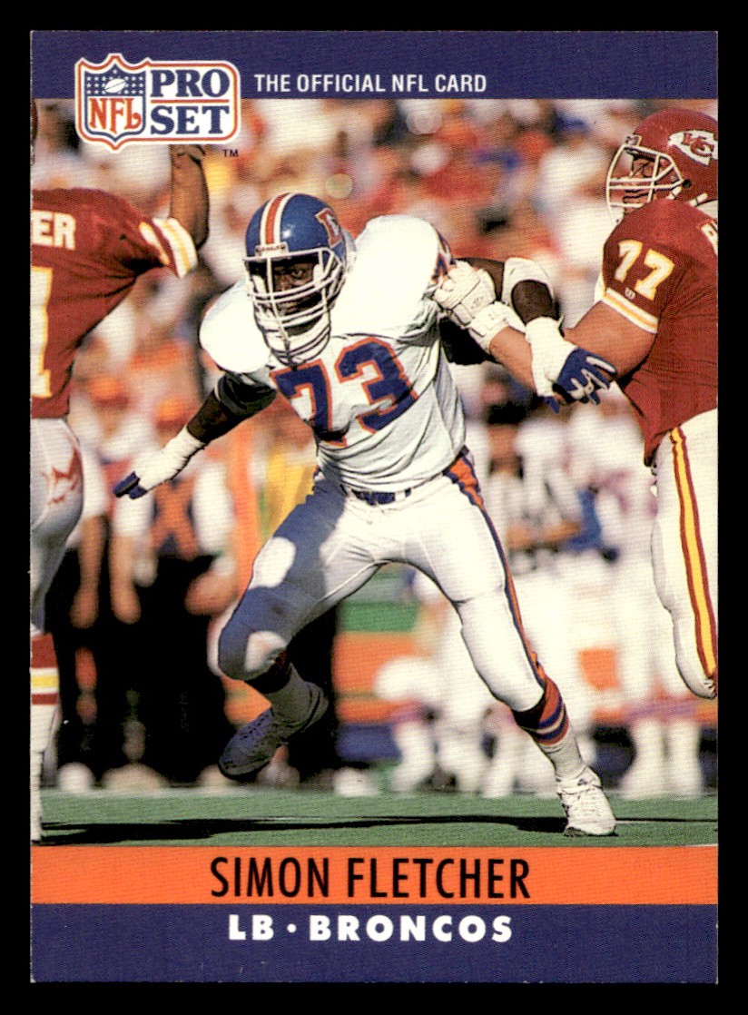 1990 Pro Set – Simon Fletcher #89 Football Sports Card Raw Trading Card