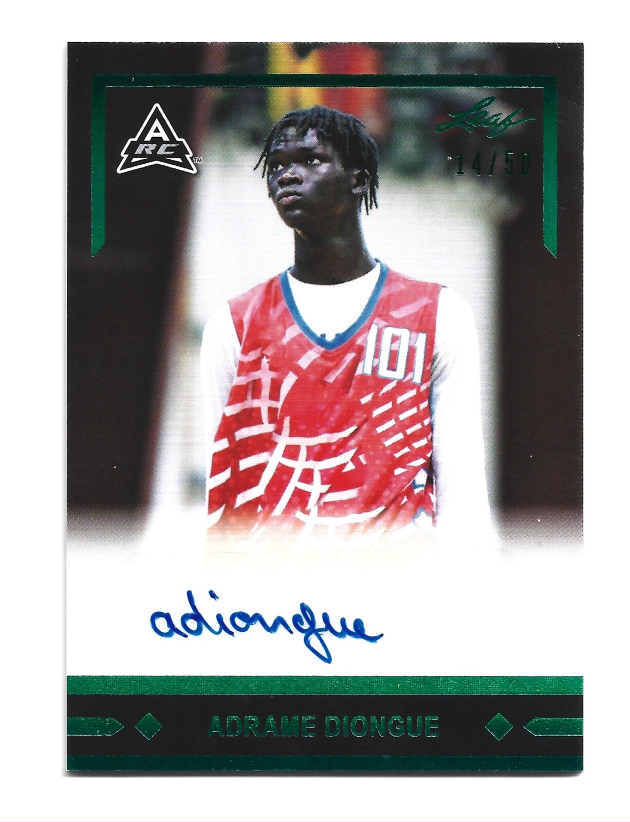 Adrame Diongue AUTOGRAPH /50 San José State Spartans 2021-22 Leaf Memories AUTO
