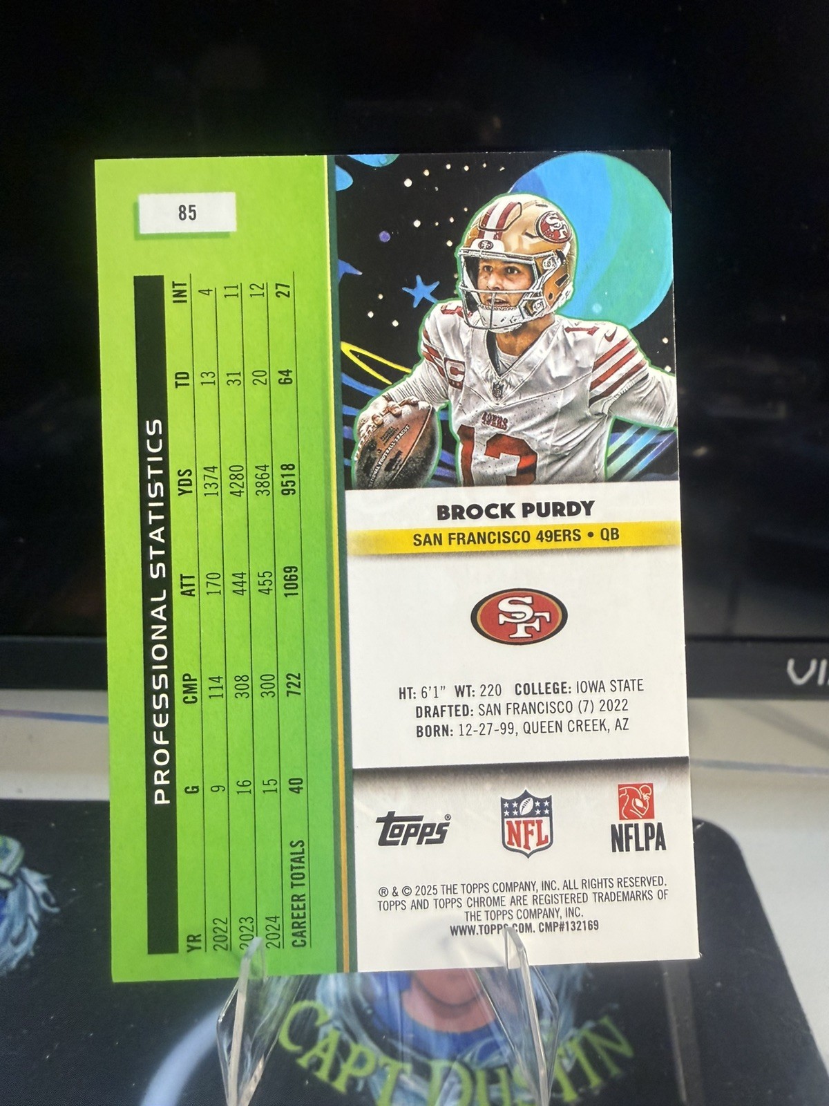 Topps Chrome Cosmic 2025 Brock Purdy San Francisco 49ers #85 Base Football Card