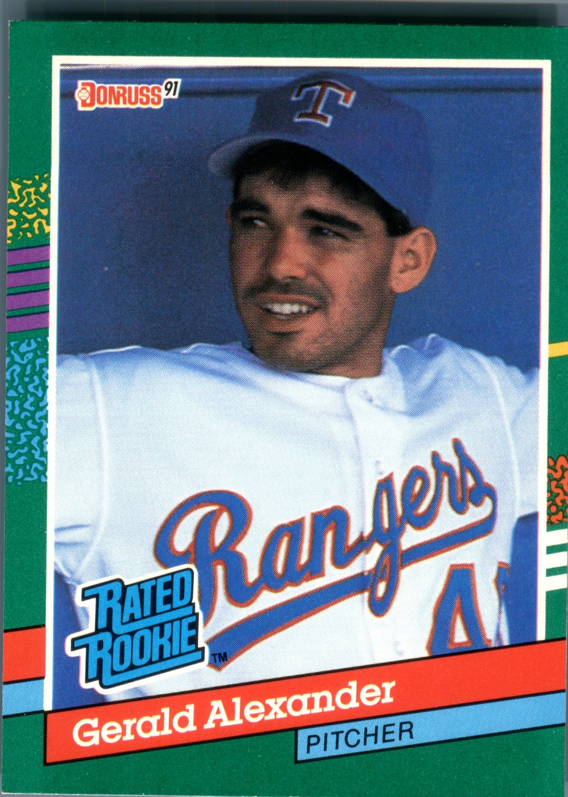 1991 Donruss Gerald Alexander Rated Rookie RC #419 Texas Rangers Baseball MLB…