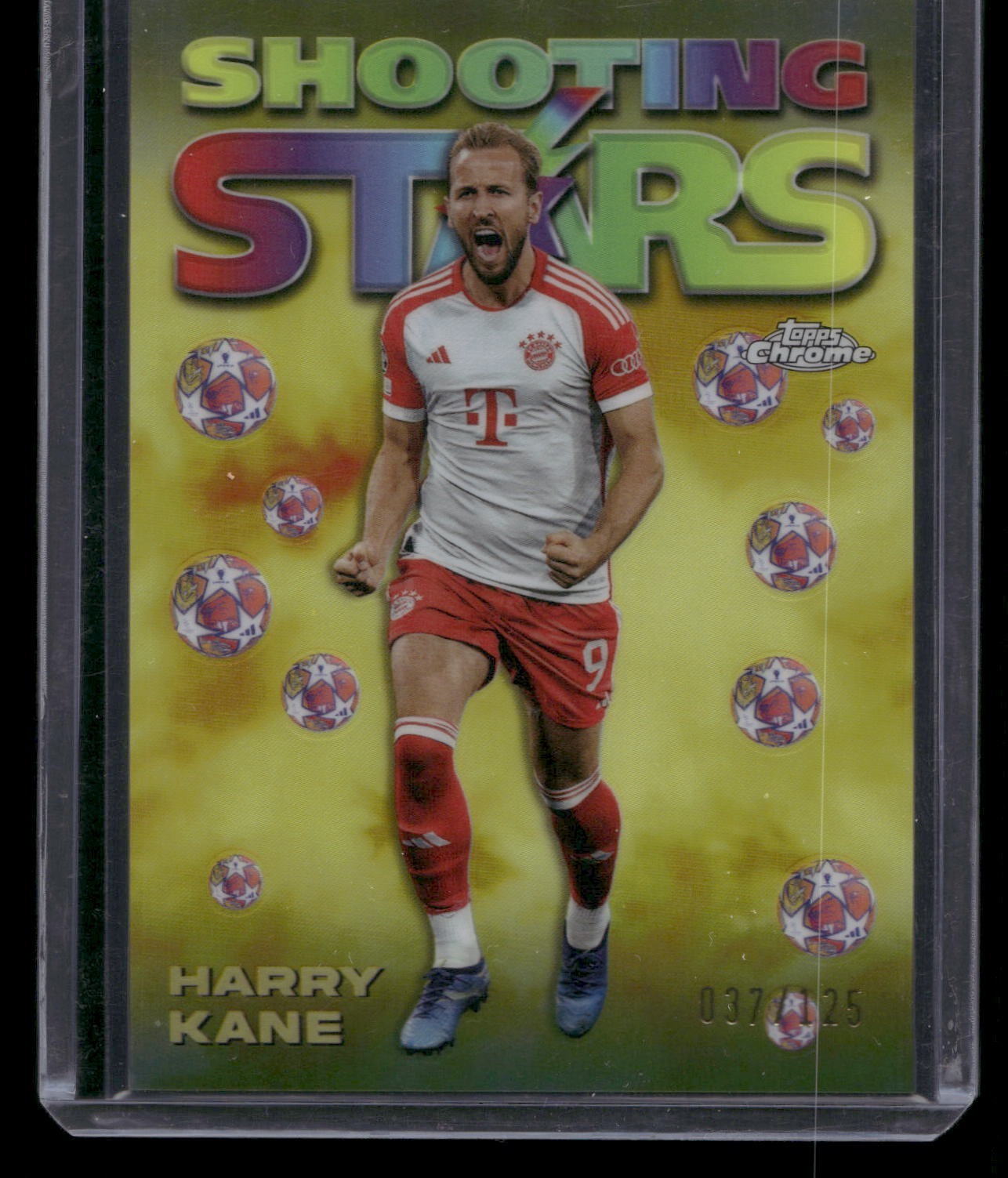 2023-24 Topps Chrome UEFA Harry Kane Shooting Stars Yellow Refractor /125 #98-15