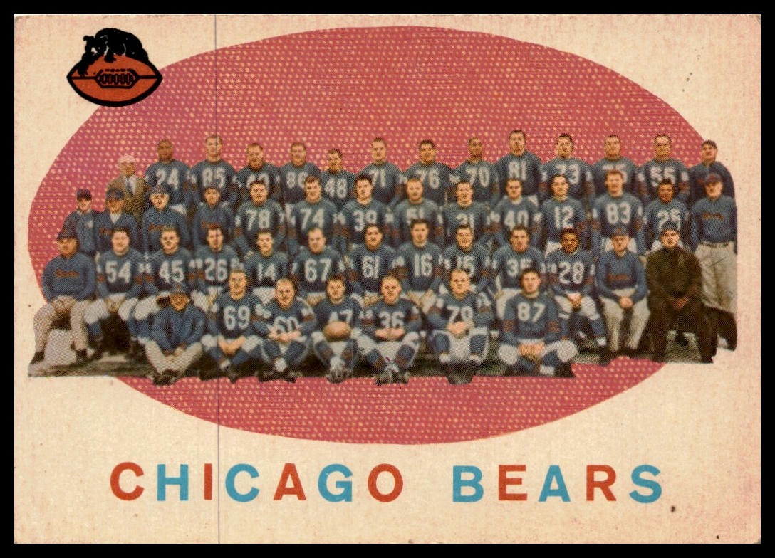 1959 Topps #104 Chicago Bears VG Team Card/Checklist Unmarked