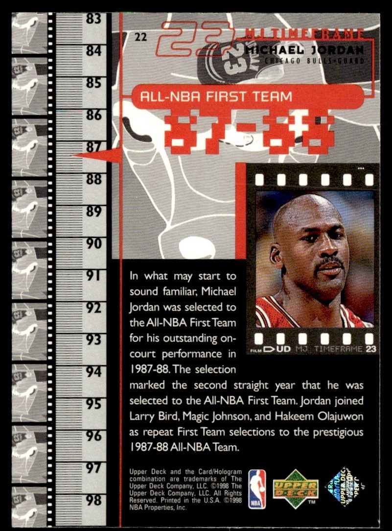 1998-99 Upper Deck MJ Timeframe Michael Jordan Chicago Bulls #22