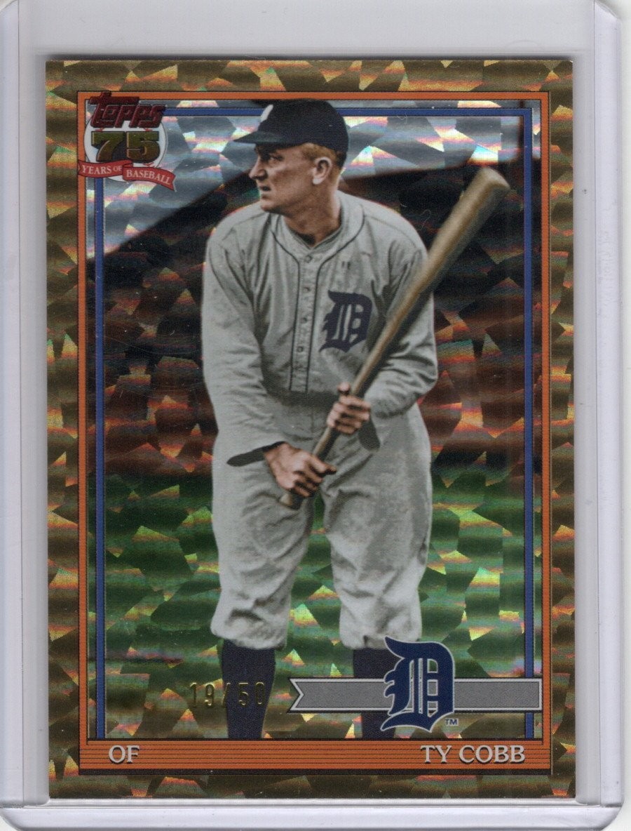 2026 Topps Series 2 Ty Cobb 1991 75th Anniversary Gold Crackle 19/50 #91B2-10