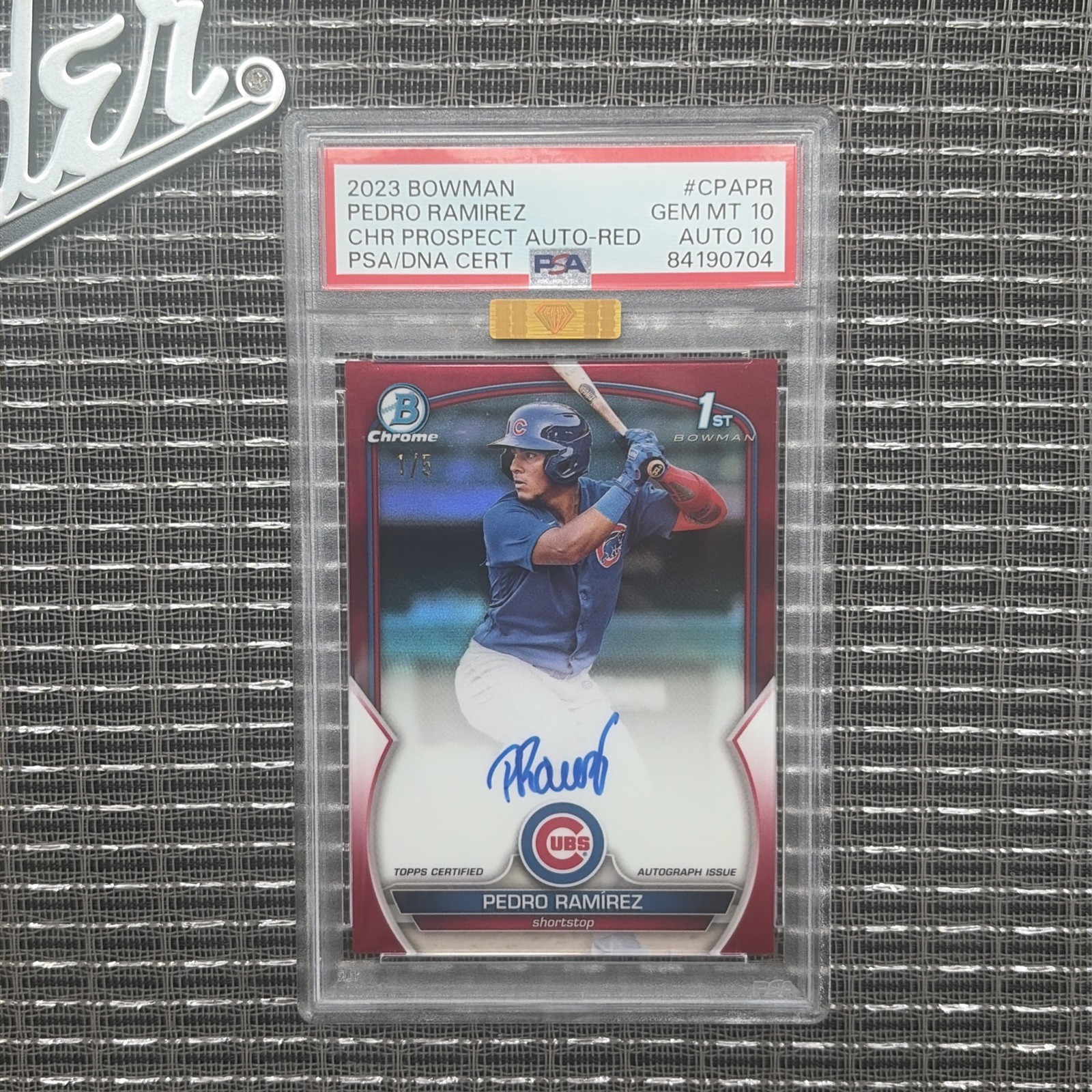 2023 Bowman Chrome Pedro Ramirez Red Refractor Auto /5 PSA 10 Auto 10 MBA GOLD