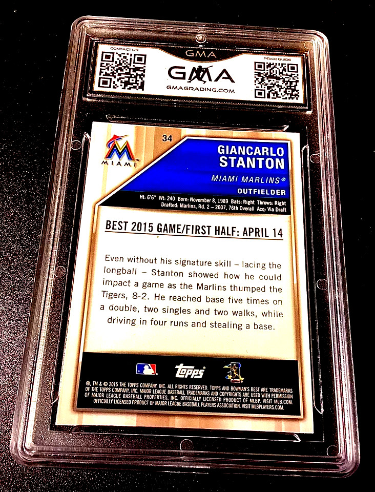 Giancarlo Stanton Atomic Refractor Gem Mint 10 2015 Bowman Best #34 Yankees SP