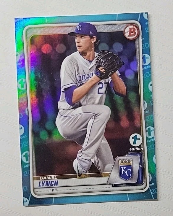 2020 Bowman 1st Edition Daniel Lynch #BFE-84 Sky Blue Foil Parallel KC Royals
