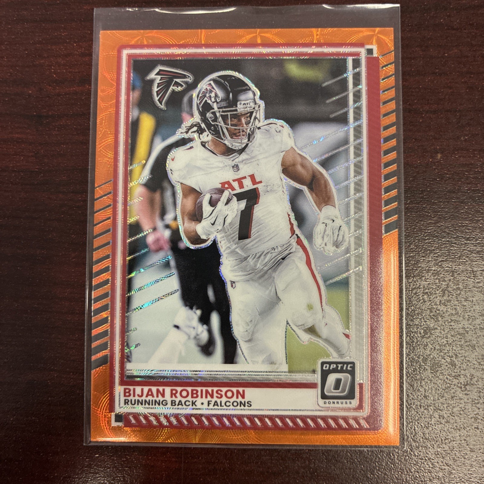 Panini 2025 Donruss Optic Bijan Robinson #118 Orange Scope Prizm 46/79 Falcons