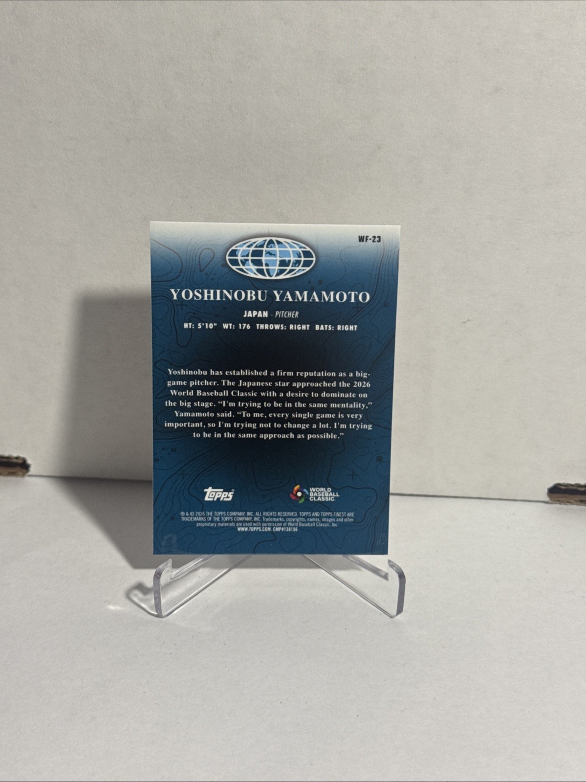 2026 Topps Finest #WF-23 Yoshinobu Yamamoto Worlds Finest Japan