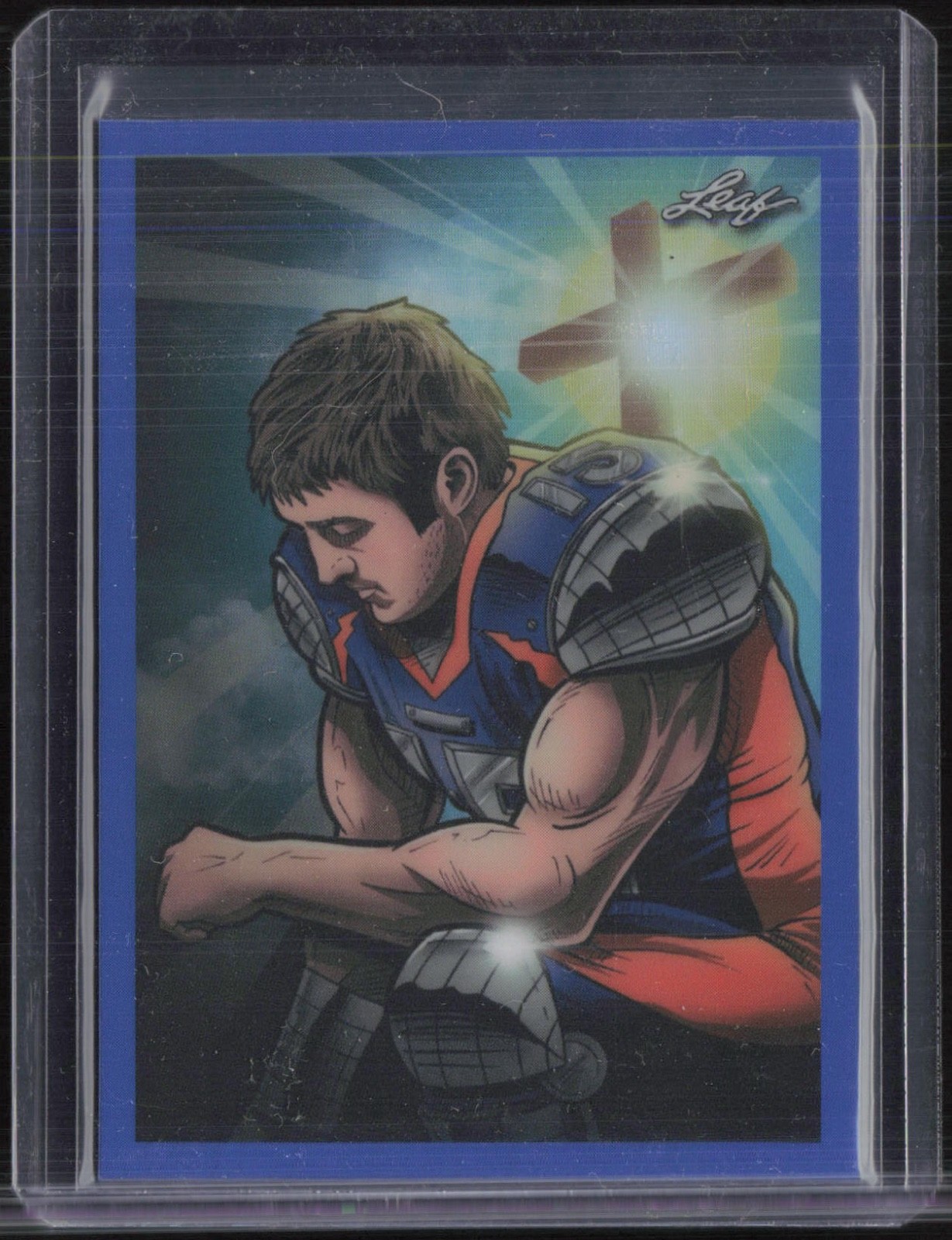 2026 Leaf Metallic Imaginations Prismatic Blue #MI16 Tim Tebow 27/49