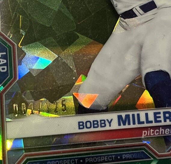2021 Bobby Miller Bowman Chrome Green Sapphire Prospect #1/125