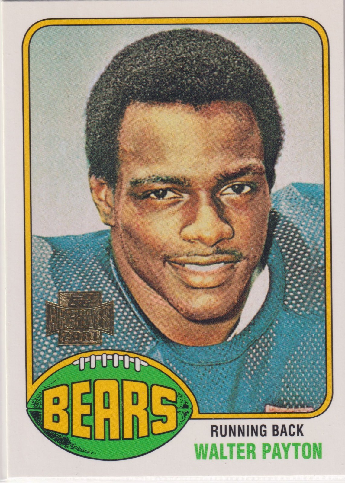 Topps 2001 Archives Walter Payton Reprint #148 Chicago Bears NFL Football