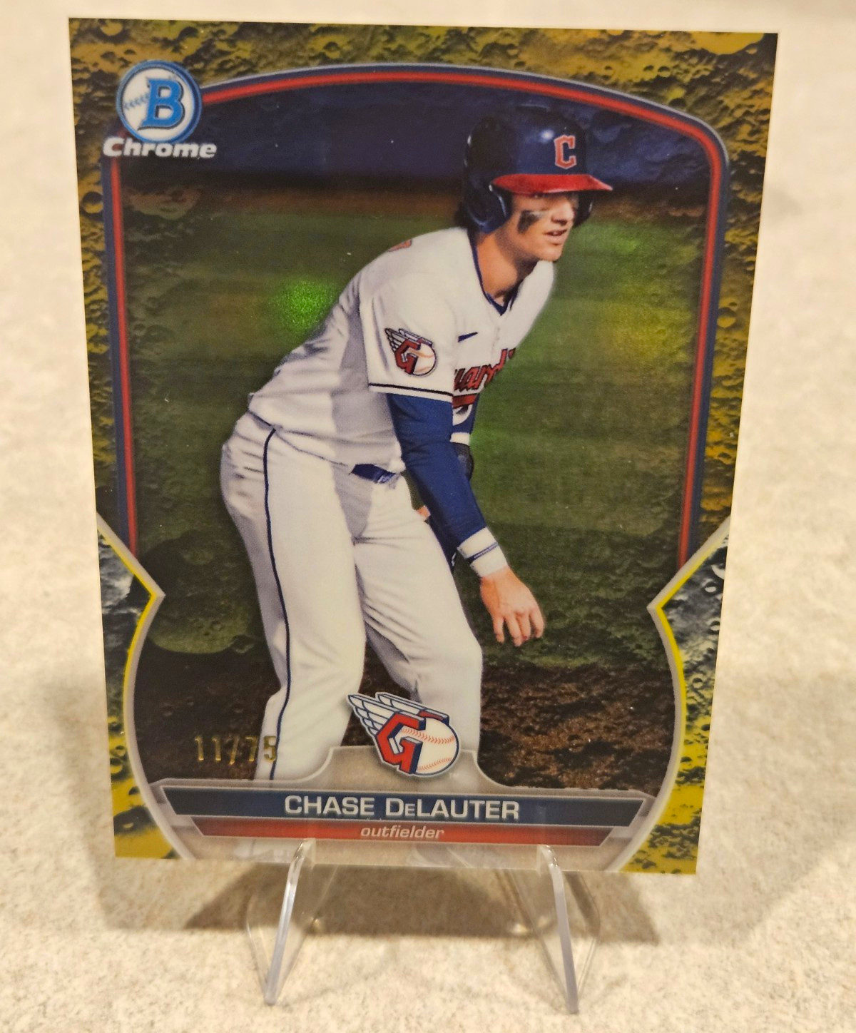 Topps 2023 Bowman Chrome Prospects Chase DeLauter Guardians #BCP-103 /75