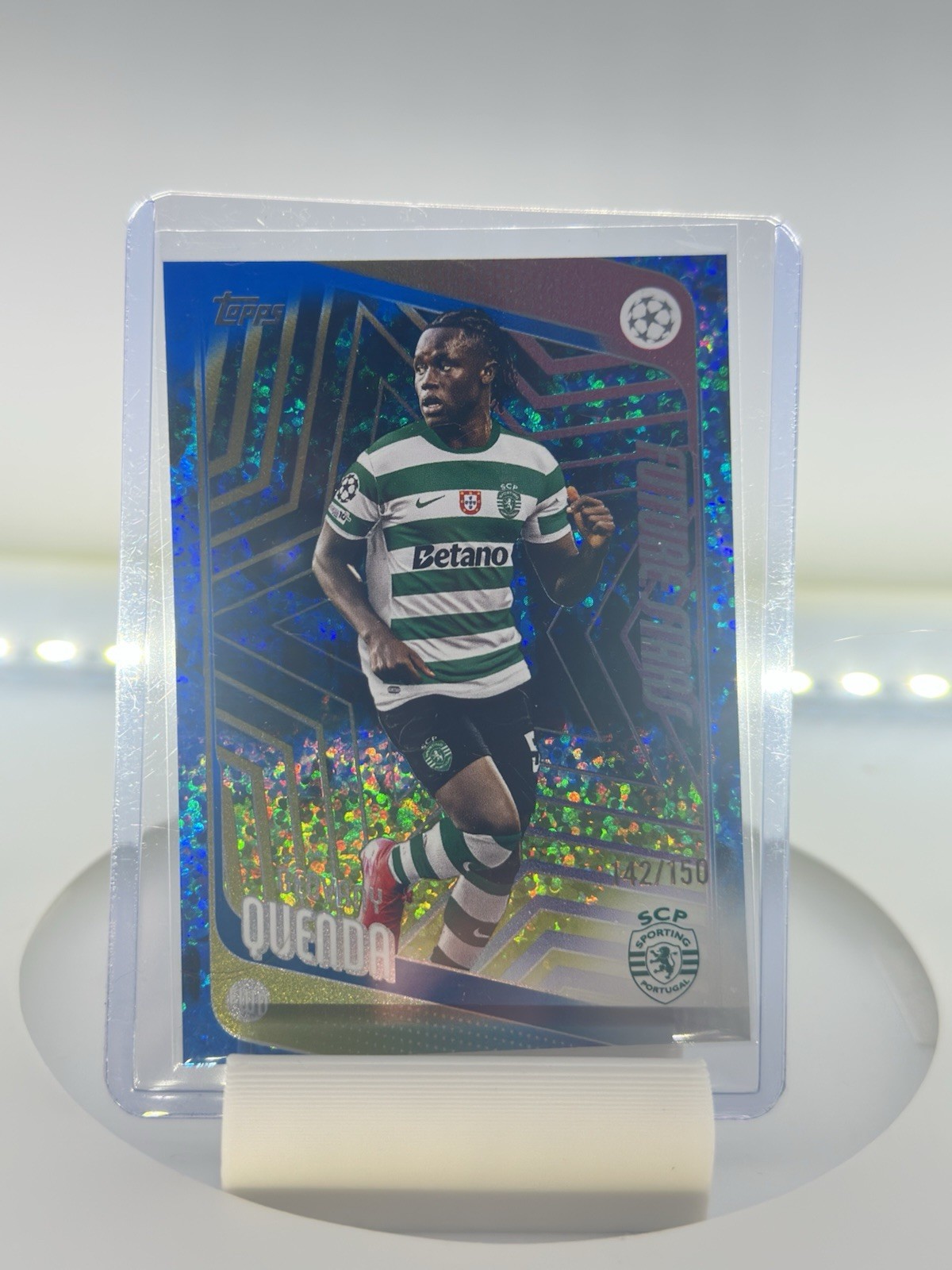 2025-26 Topps Chrome Competitions Geovany Quenda #95 – Blue Refractor /150