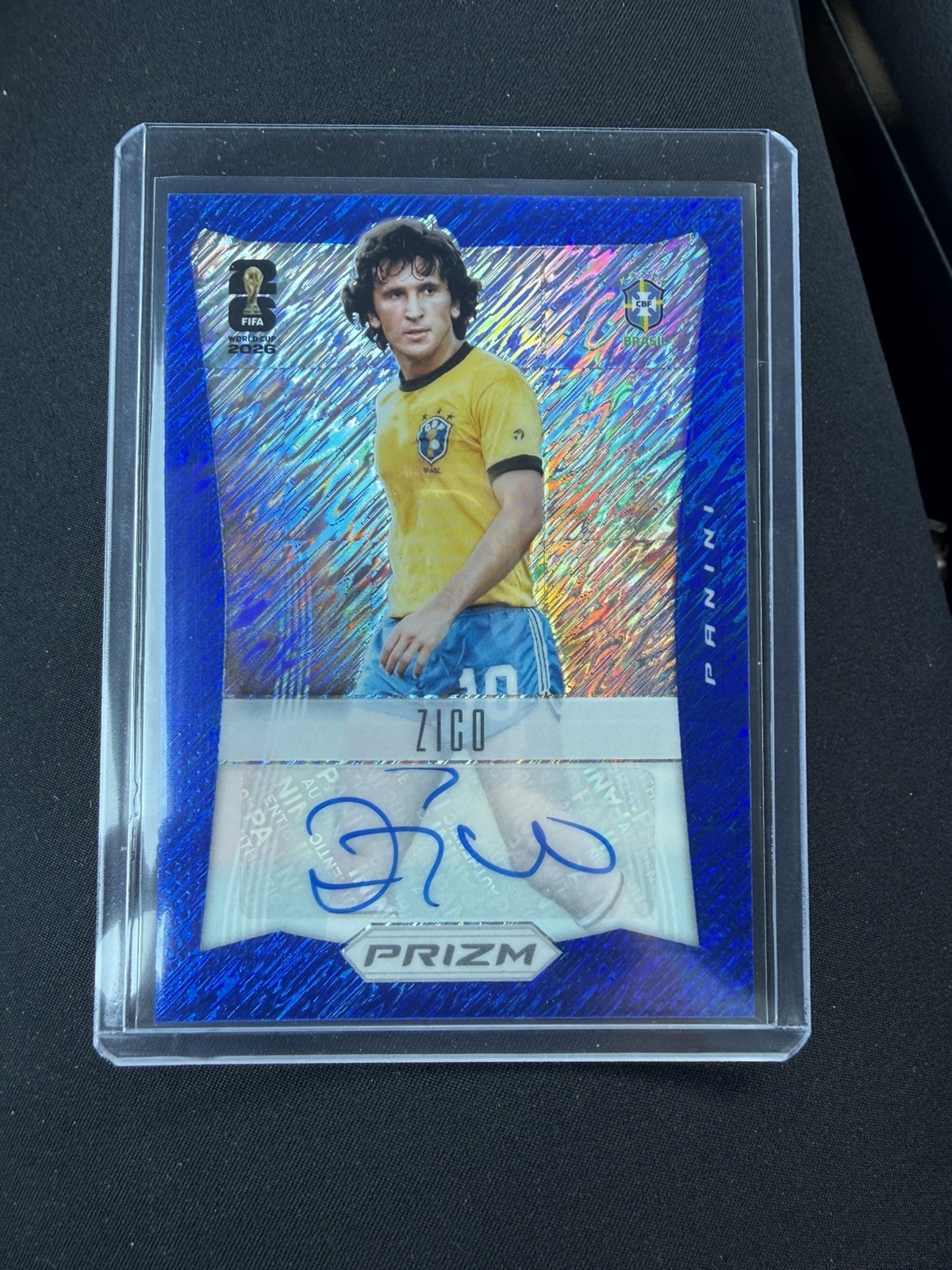 2026 Panini Prizm World Cup Zico Auto Blue shimmer Prizm Auto Brazil Legend
