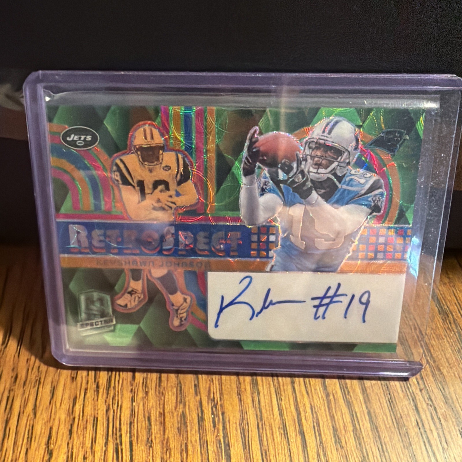 2024 Panini Spectra Neon Green Retrospect #RSA-KJN Keyshawn Johnson Auto 8/35