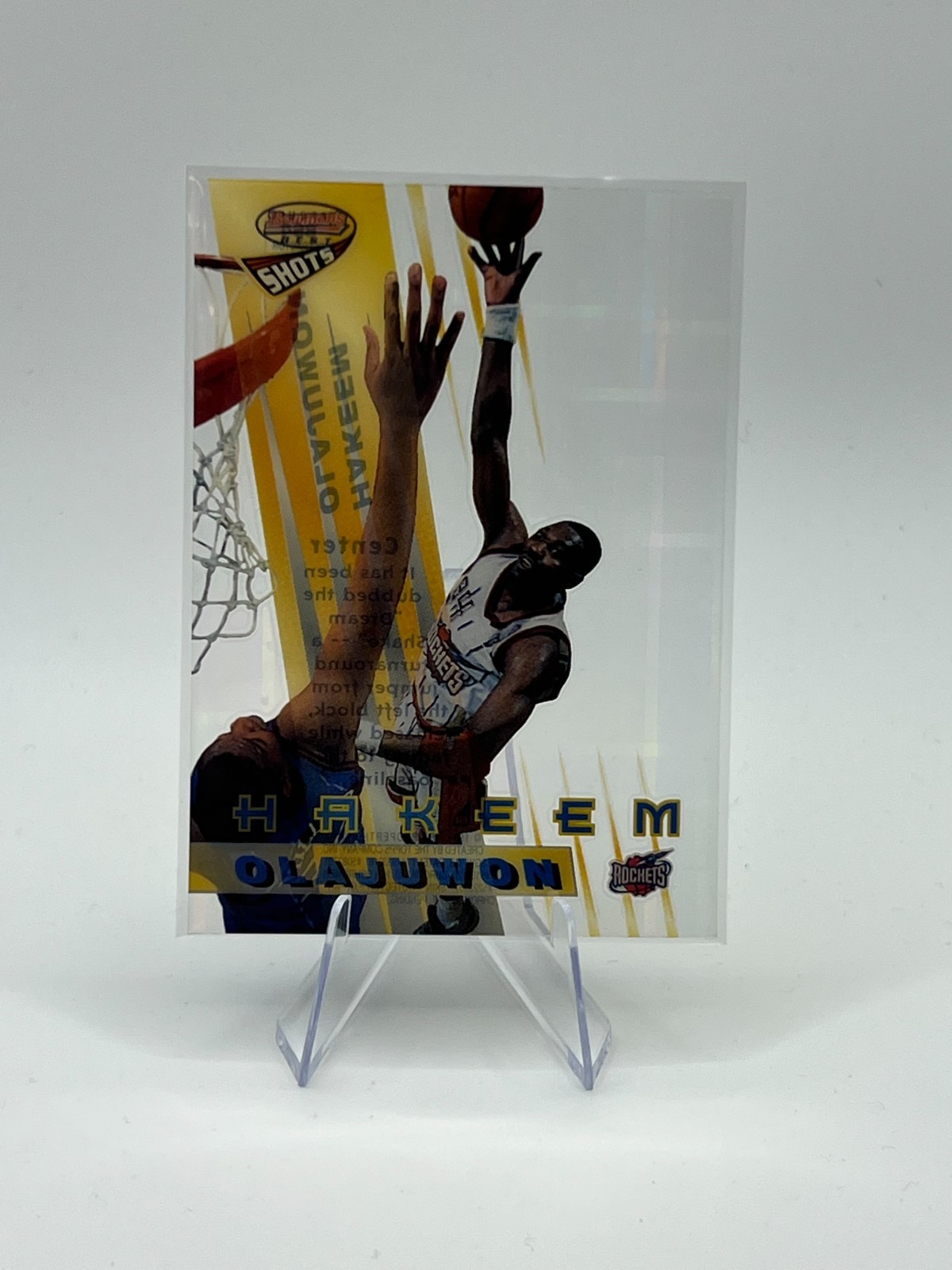 Hakeem Olajuwon 1997-98 Bowman’s Best Best Shots #BS4 Atomic Refractor HOF