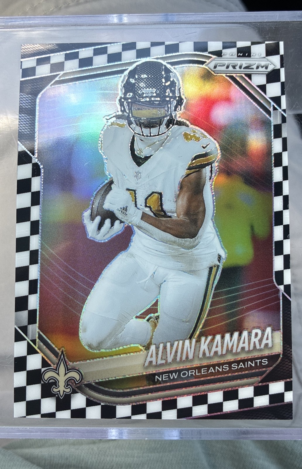 2025 Panini Prizm – Alvin Kamara #190 Black & White Checker Prizm