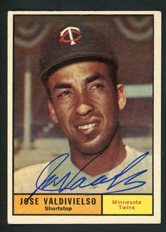 Jose Valdivielso Signed Auto 1961 Topps Minnesota Twins Card High #557 TOUGH
