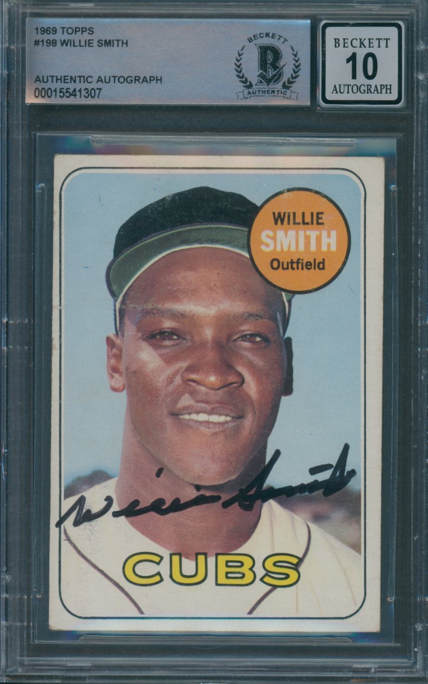 1969 Topps #198 Willie Smith Beckett Authentic Signed Auto 10 *1307