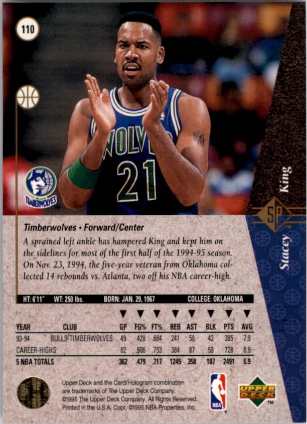 1994-95 SP #110 Stacey King – BSK