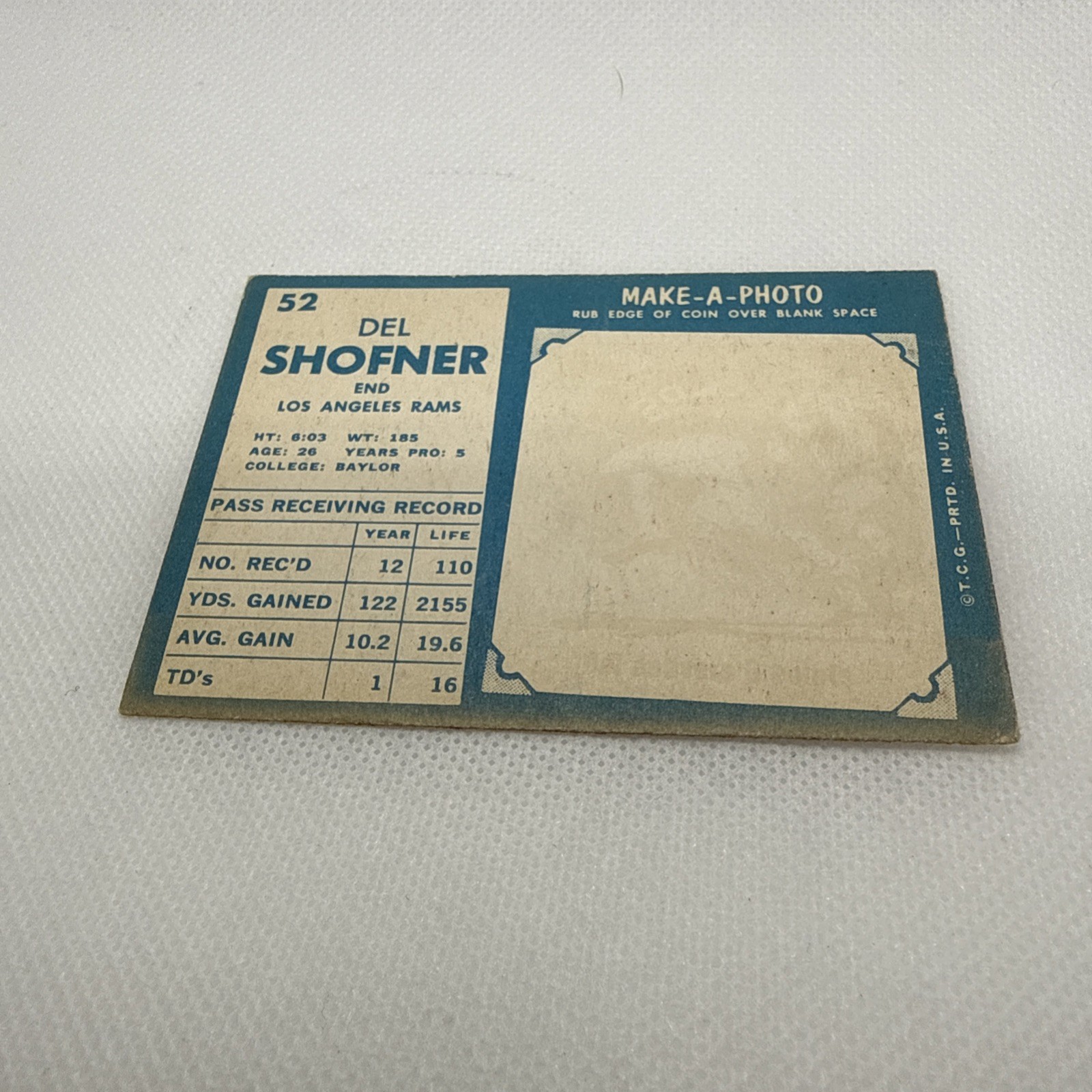 1961 Topps – Del Shofner #52