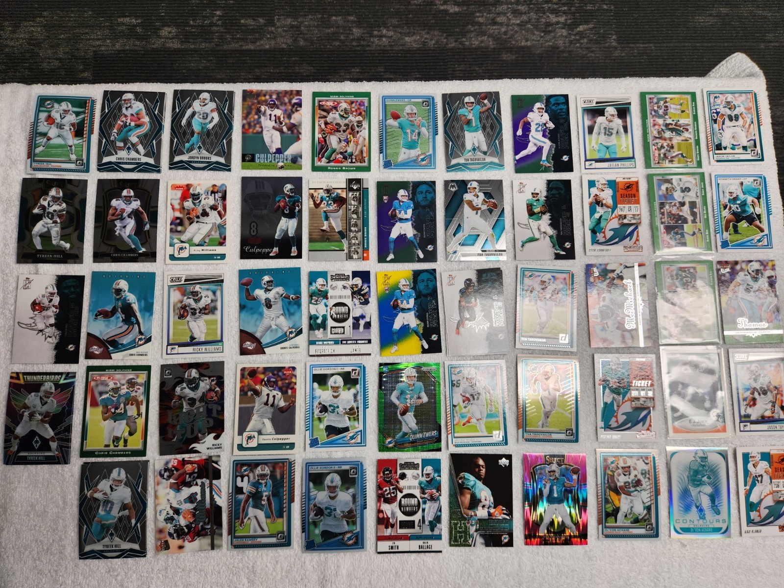 Various Miami Dolphins football cards