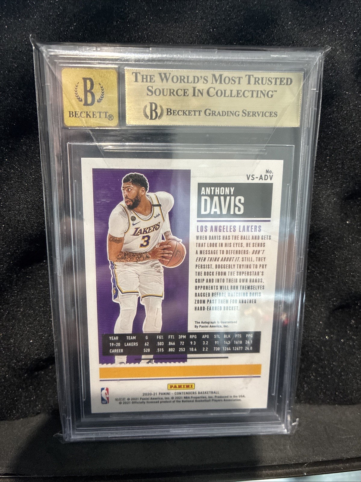 2020 Contenders Anthony Davis Veteran Autographs Playoff Ticket #5 BGS 9.5 /49